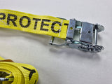 Pack Of Two 2t 50mm Fall Protection Ratchet Straps With Snap Hook Heavy Duty 4m