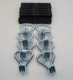 4x 5t green with reflective lines over tyre car trailer transporter tie down heavy duty ratchet straps.