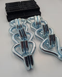 4x 5t green with reflective lines over tyre car trailer transporter tie down heavy duty ratchet straps.