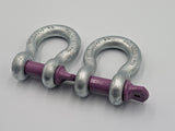 2 x SWL 3.25 Tons Galvanised Tested Alloy Lifting Bow Shackles - Economy - Lifting Slings