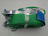 4x 5t Green With Reflective Strips Soft Link Car Trailer Transporter Tie Down Heavy Duty Ratchet Straps
