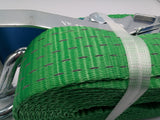 4x 5t Green With Reflective Strips Soft Link Car Trailer Transporter Tie Down Heavy Duty Ratchet Straps