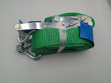 4x 5t Green With Reflective Strips Soft Link Car Trailer Transporter Tie Down Heavy Duty Ratchet Straps