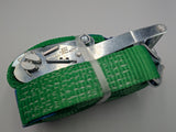 4x 5t Green With Reflective Strips Soft Link Car Trailer Transporter Tie Down Heavy Duty Ratchet Straps