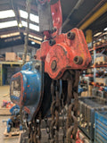 chain block and tackle manual hoist 10000kg 10m height of lift ex hire 7m hand chain 14081485.