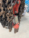 chain block and tackle manual hoist 10000kg 10m height of lift ex hire 7m hand chain 14081485.
