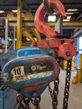 chain block and tackle manual hoist 10000kg 10m height of lift ex hire 7m hand chain 14081485.