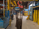 chain block and tackle manual hoist 10000kg 12m height of lift ex hire 3m hand chain 14081521.