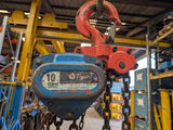 chain block and tackle manual hoist 10000kg 12m height of lift ex hire 3m hand chain 14081521.