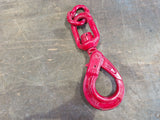duke 10mm swivel self locking hook with safety catch and connector ex hire.