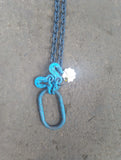 grade 10 lifting chain sling 8mm 2 leg 2m self locking hooks c w grabs ex hire.