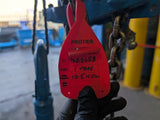 j.d neuhaus pneumatic air chain hoist 1t id tag.