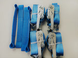 4 x Car Trailer Transporter Blue Recovery Straps Truck Heavy Duty Flat Soft Link Set