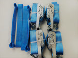 4 x Car Trailer Transporter Blue Recovery Straps Truck Heavy Duty Flat Soft Link Set