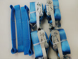 4 x Car Trailer Transporter Blue Recovery Straps Truck Heavy Duty Flat Soft Link Set