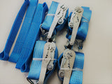 4 x Car Trailer Transporter Blue Recovery Straps Truck Heavy Duty Flat Soft Link Set