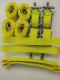 4 x Car Trailer Transporter Hi Vis Recovery Straps Truck Heavy Duty Flat Soft Link Set