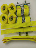 4 x Car Trailer Transporter Hi Vis Recovery Straps Truck Heavy Duty Flat Soft Link Set