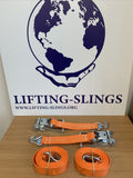 2x Heavy Duty Orange Ratchet Tie Down Straps Cargo Lashing 50mm (5000KG 3m) fast shipping - Lifting Slings