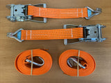 2x Heavy Duty Orange Ratchet Tie Down Straps Cargo Lashing 50mm (5000KG 3m) fast shipping - Lifting Slings